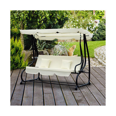 Silla colgante de swing de jardín con acabado recubierto de polvo y gancho de resorte W120xL200xH164cm