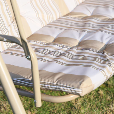 Diseño moderno AJUNION 3 asientos exterior marco de metal patio columpios sofá silla de cama oscilante