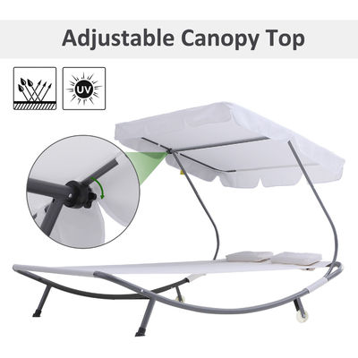 Hamaca ajustable con techo de acero para relajarse y relajarse en la piscina al aire libre
