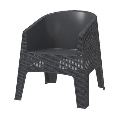 Silla de jardín de exterior de plástico y comedor comedor con sillón Villa