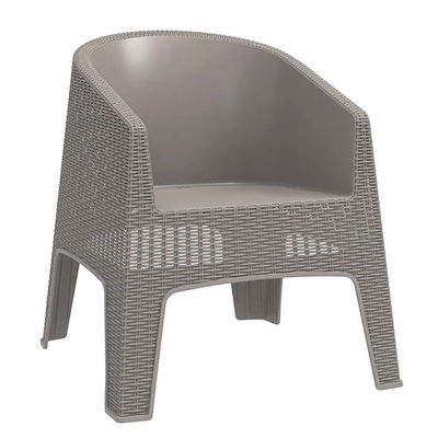 Silla de jardín de exterior de plástico y comedor comedor con sillón Villa