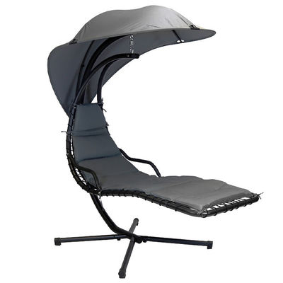 Mejorar su patio moderno de metal de pie hamaca silla de oscilación con cojín y dosel solar