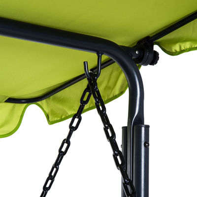 Cushion de poliéster AJUNION Canopy de oscilación al aire libre hamaca de 3 asientos silla de oscilación de patio con canopy ajustable