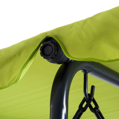 Cushion de poliéster AJUNION Canopy de oscilación al aire libre hamaca de 3 asientos silla de oscilación de patio con canopy ajustable