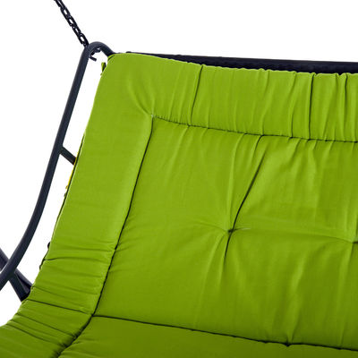 Cushion de poliéster AJUNION Canopy de oscilación al aire libre hamaca de 3 asientos silla de oscilación de patio con canopy ajustable