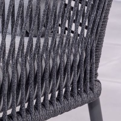 Cuadro de aluminio AJUNION Tejido de cuerda Muebles de jardín Salón Sofá Conjunto con mesa HPL