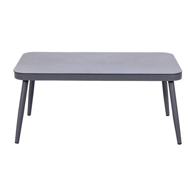 Cuadro de aluminio AJUNION Tejido de cuerda Muebles de jardín Salón Sofá Conjunto con mesa HPL
