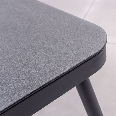 Cuadro de aluminio AJUNION Tejido de cuerda Muebles de jardín Salón Sofá Conjunto con mesa HPL