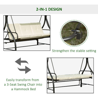 AJUNION Silla de hamaca giratoria con marco de acero para jardín de patio 150 kg Canopy de capacidad de peso