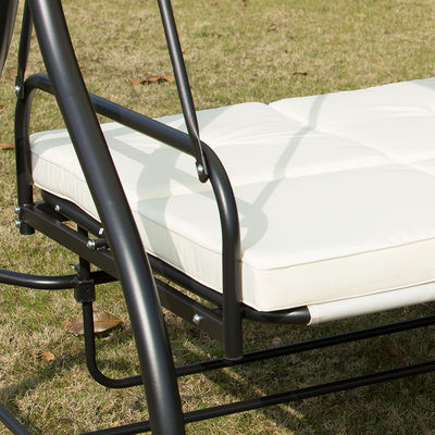 AJUNION Silla de hamaca giratoria con marco de acero para jardín de patio 150 kg Canopy de capacidad de peso