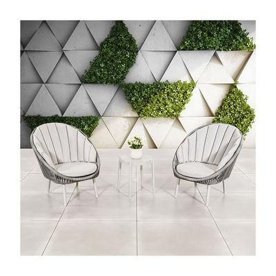 Muebles de balcón de jardín de tejido de cuerda 3 piezas de aluminio Salón de estar con mesa lateral por AJUNION
