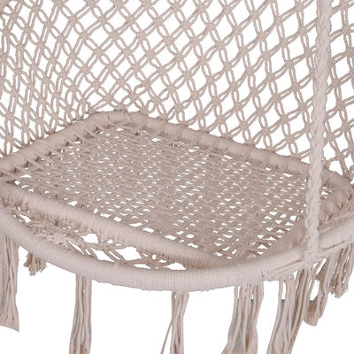 JUNIÓN Silla colgante de hamaca de macramé Cuadro metálico de cuerdas de algodón