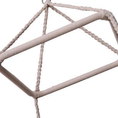 JUNIÓN Silla colgante de hamaca de macramé Cuadro metálico de cuerdas de algodón