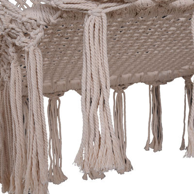 JUNIÓN Silla colgante de hamaca de macramé Cuadro metálico de cuerdas de algodón