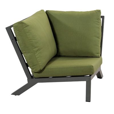 AJUNION Cuadro de aluminio Sofá de esquina exterior Set de salón Set de muebles seccionales de jardín