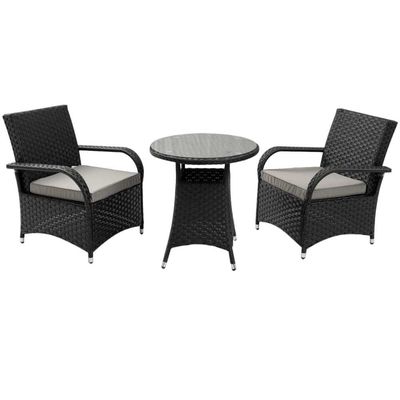 Muebles para exteriores modernos AJUNION Muebles para exteriores modernos con 2 asientos de vícara de ratán de chat resistentes a los rayos UV