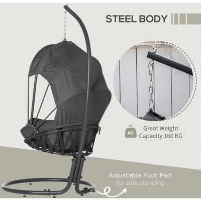 AJUNION Silla de huevo plegable y soporte La combinación perfecta para muebles de exterior