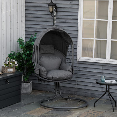 AJUNION Silla de huevo plegable y soporte La combinación perfecta para muebles de exterior