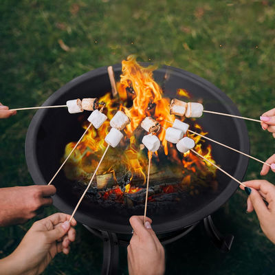 Fuego redondo de acero con leña para jardín exterior y barbacoa en el patio trasero