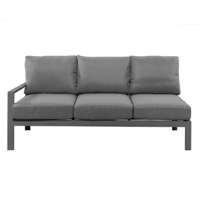 Cuadro de aluminio Sofá de jardín moderno en forma de L Conjunto con mesa de café Tamaño L 120 x W60 x H45cm