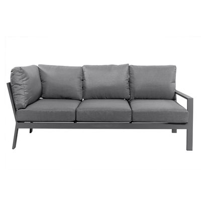 Cuadro de aluminio Sofá de jardín moderno en forma de L Conjunto con mesa de café Tamaño L 120 x W60 x H45cm