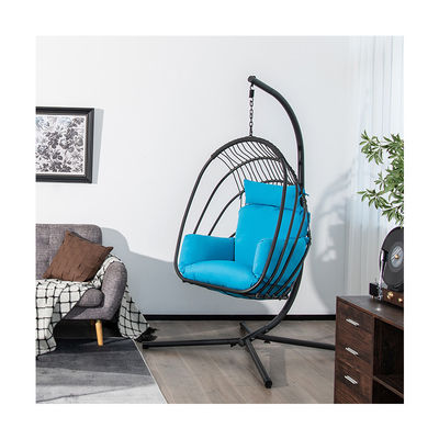 Silla colgante de acero de diseño moderno con tela de cojín de poliéster