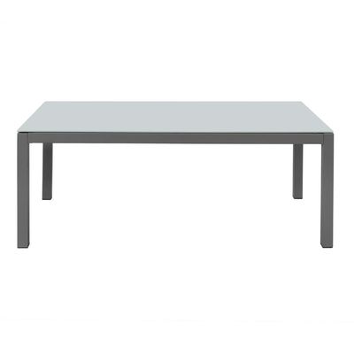 Cuadro de aluminio Sofá de jardín moderno en forma de L Conjunto con mesa de café Tamaño L 120 x W60 x H45cm