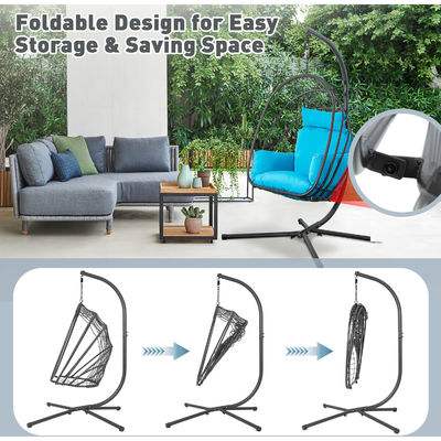 Silla colgante de acero de diseño moderno con tela de cojín de poliéster