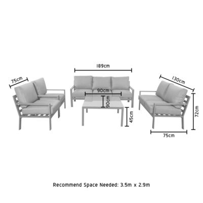 AJUNION Muebles de aluminio de 5 piezas para exteriores Conjunto de sofá de jardín Patio Conjunto de salón