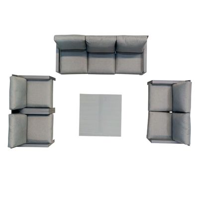 AJUNION Muebles de aluminio de 5 piezas para exteriores Conjunto de sofá de jardín Patio Conjunto de salón