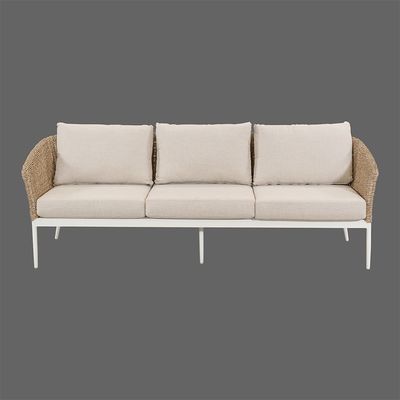 Cuadro de aluminio Muebles de patio para todo tipo de condiciones climáticas Consolado con sofá y mesa de café de tejido de ratán