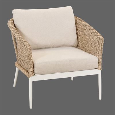 Cuadro de aluminio Muebles de patio para todo tipo de condiciones climáticas Consolado con sofá y mesa de café de tejido de ratán