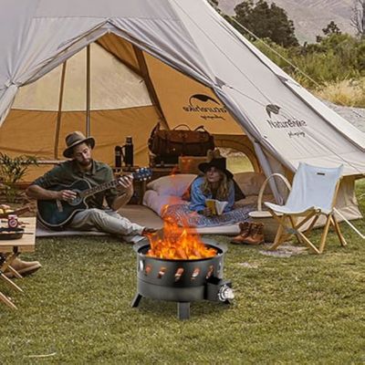Jardín debe tener AJUNION 17.3 pulgadas Fuego de propano portátil para acampar al aire libre