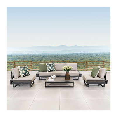 AJUNION Luxury Aluminium Sofa Set Muebles con mesa de café Tamaño L 120 x W80 x H26cm