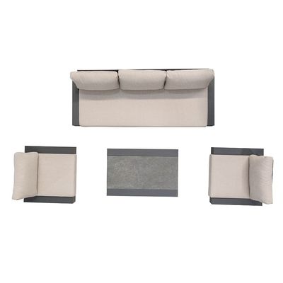 AJUNION Luxury Aluminium Sofa Set Muebles con mesa de café Tamaño L 120 x W80 x H26cm
