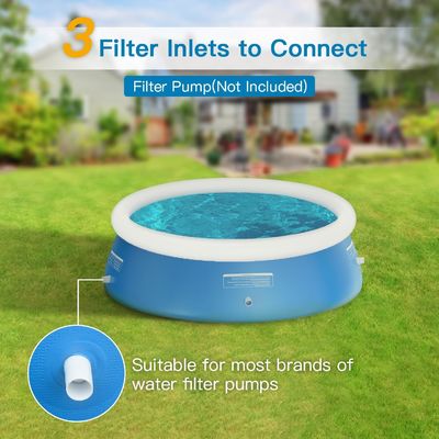 Piscina familiar de PVC redonda extra grande AJUNION 12ft x 33in para el jardín al aire libre