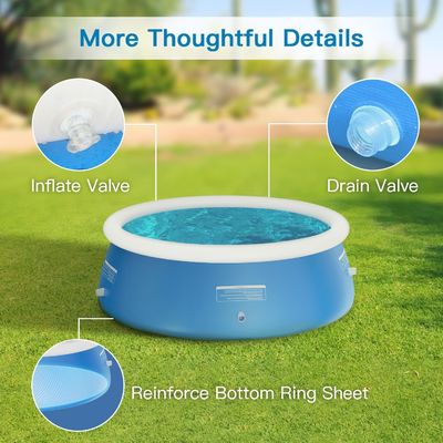 Piscina familiar de PVC redonda extra grande AJUNION 12ft x 33in para el jardín al aire libre