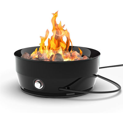Fuego de gas sin humo redondo de 24,2"D x 24,2"W x 11,1"H 60000 BTU para acampar al aire libre