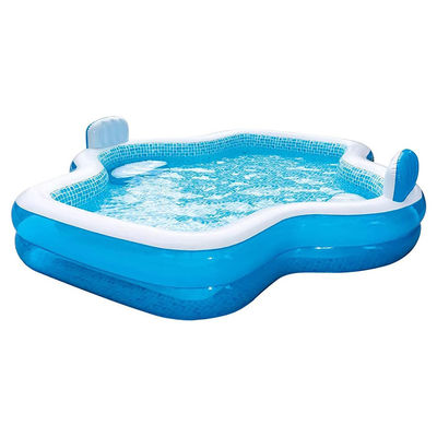 La diversión familiar garantizada con AJUNION 10 pies piscina inflable y 2 air-cushioned respaldos