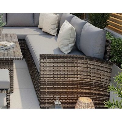 Muebles de comedor de jardín con mesa de comedor ascendente L96xW49xH35cm