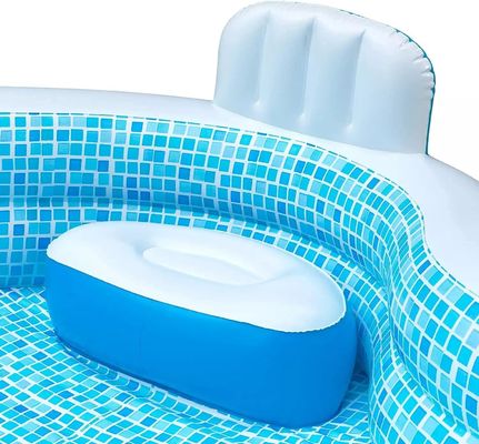 La diversión familiar garantizada con AJUNION 10 pies piscina inflable y 2 air-cushioned respaldos