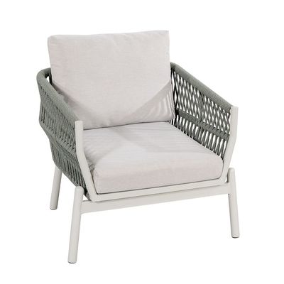 Embalaje de correo Cuadro de aluminio moderno Muebles de jardín Cuerdas de tejido Sofá de salón al aire libre