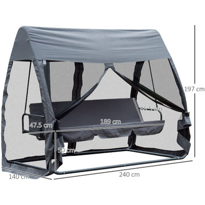 Transforma tu espacio exterior con una silla de oscilación de 3 asientos cama de hamaca de AJUNION