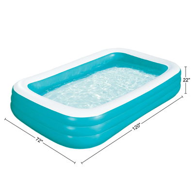 120 x 72 x 22.00 pulgadas Piscina rectangular inflable perfecta para el jardín del patio trasero