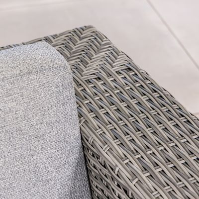 Sofá de jardín de tamaño grande en forma de L PE Sofá de exterior de vítrea de 8 piezas Rattan Set de muebles de exterior