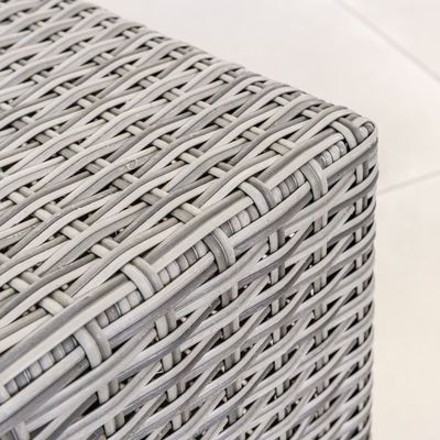 Sofá de jardín de tamaño grande en forma de L PE Sofá de exterior de vítrea de 8 piezas Rattan Set de muebles de exterior
