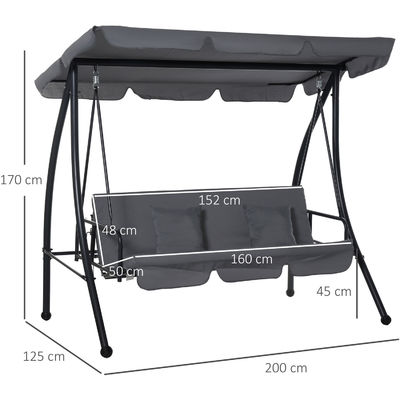 Mejorar su patio con AJUNION 3 asientos Swing Garden hamaca silla 30kg límite de peso
