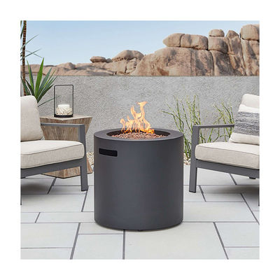 24"L x 24"W x 23.5"H AJUNION Fuego de acero redondo para exteriores sin humo