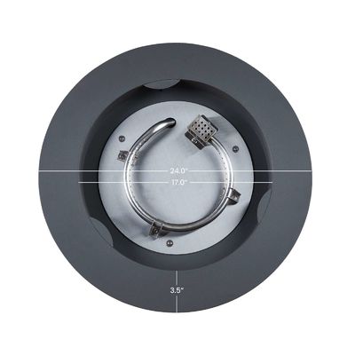 24"L x 24"W x 23.5"H AJUNION Fuego de acero redondo para exteriores sin humo