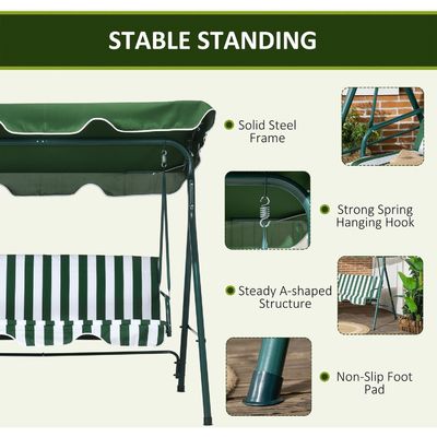 Silla de swing de patio con techo y diseño elegante